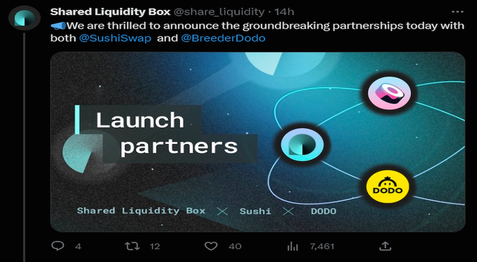 Shared Liquidity Box announced a partnership with SushiSwap