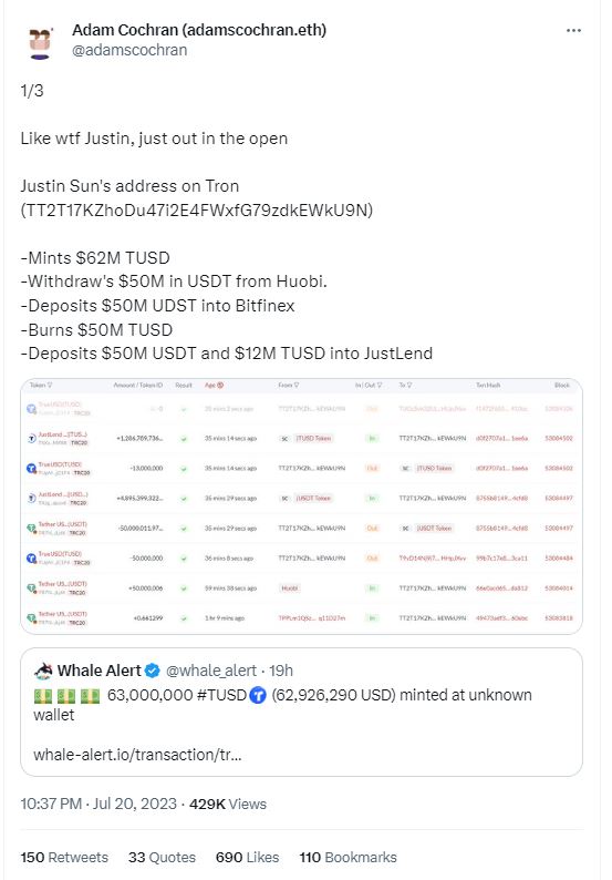 Justin Sun, Justin Sun caught manipulating the markets AGAIN as Tron flourishes &#8211; FTX 2.0?