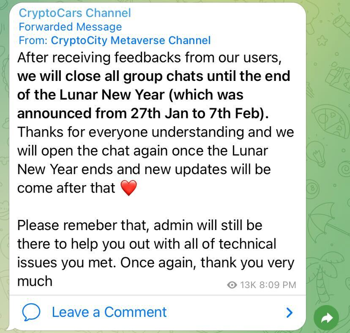 Crypto Cars Token rug pull