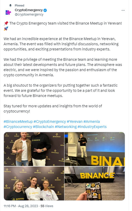Leading crypto exchange Binance organized its first-ever community meetup in Armenia amid reports that it may exit Russia.