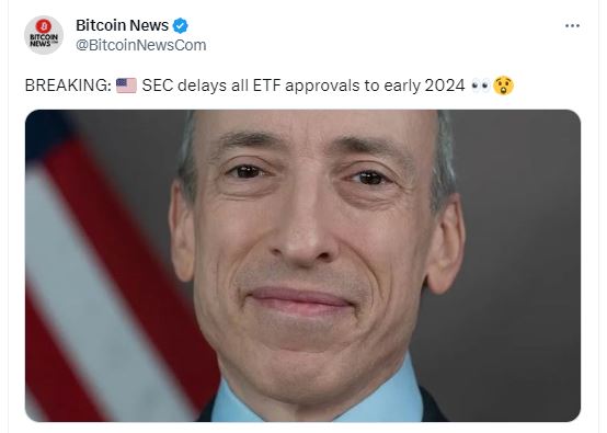 bitcoin ETF, Bitcoin ETF Delay to 2024 is Fake News