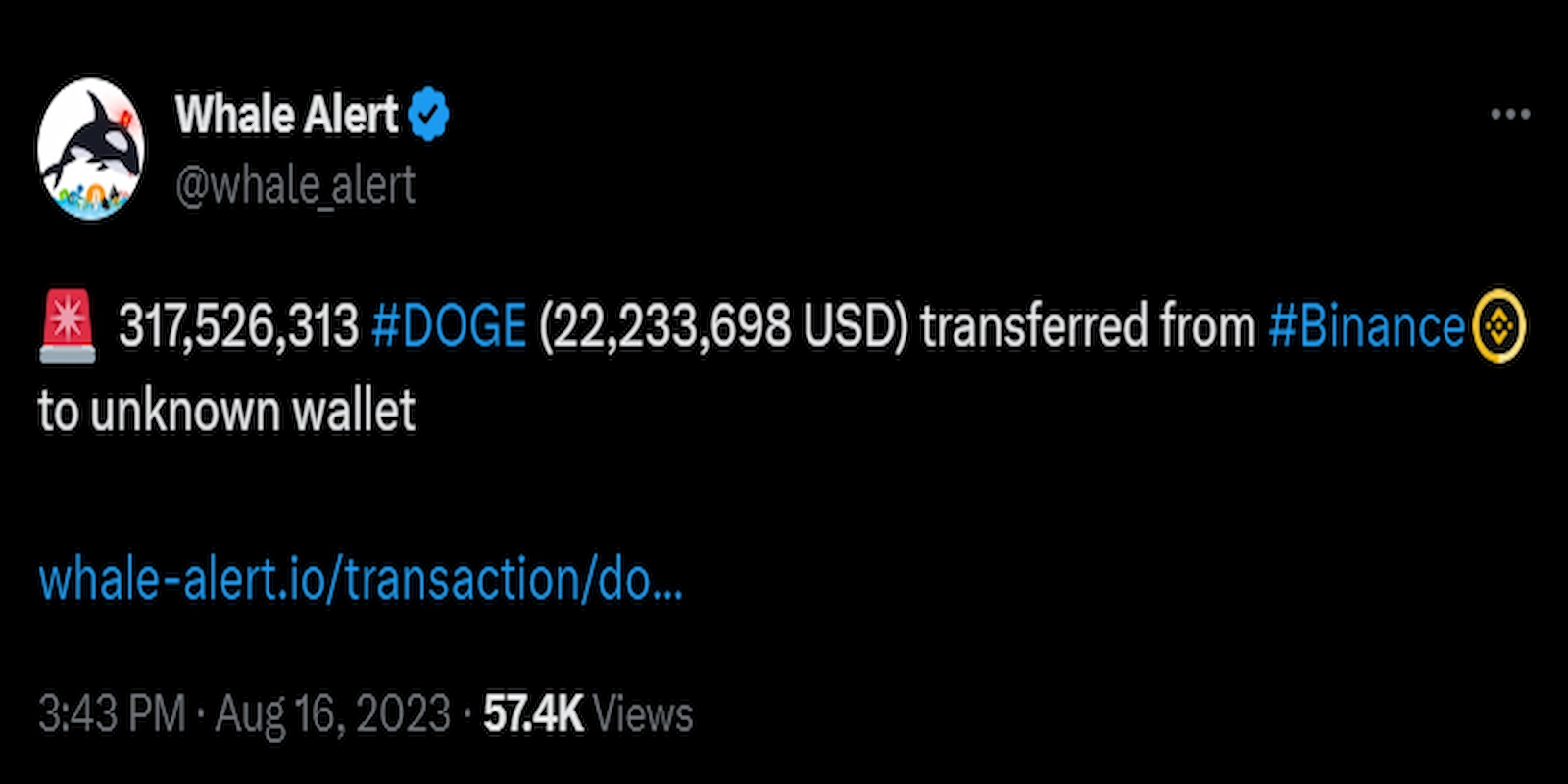 Whale Alert noted that DOGE whales are moving tokens.