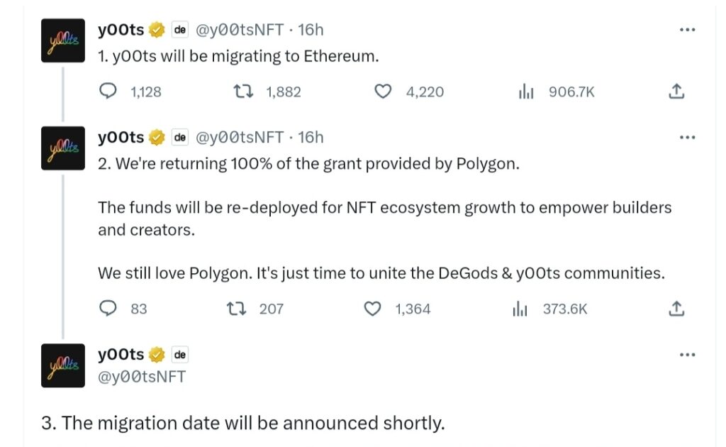 y00ts NFT, Y00ts NFT Collection Picks Ethereum Over Solana After $3M Polygon Grant