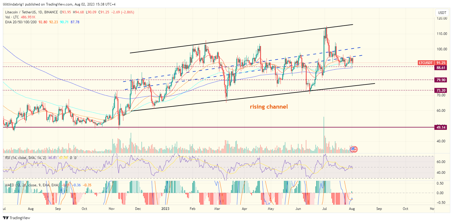 Litecoin (LTC) daily price action chart. Source: TradingView.com 