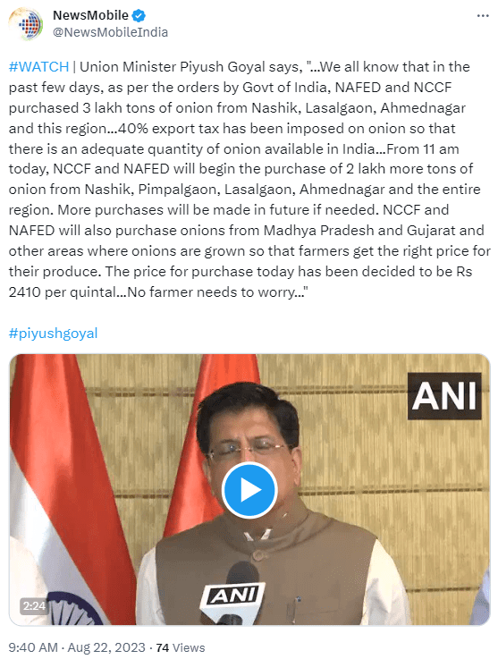 India has imposed a 40% duty on onion exports. The move comes as a measure to curb onion prices in India. Will global prices surge?