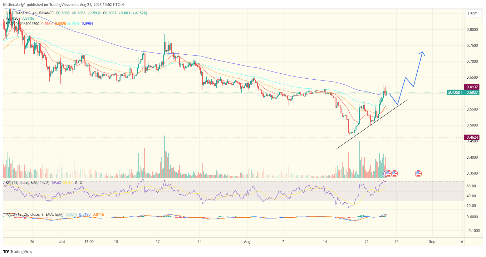 Sui Network token daily chart. Source: TradingView.com