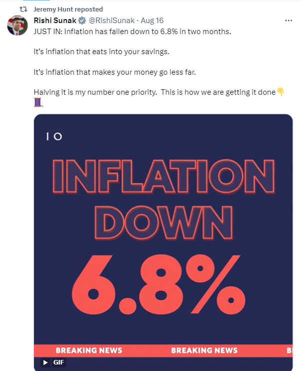 Inflation in the UK has dropped on 6.8%, according to the latest report from the Office for National Statistics (ONS). 