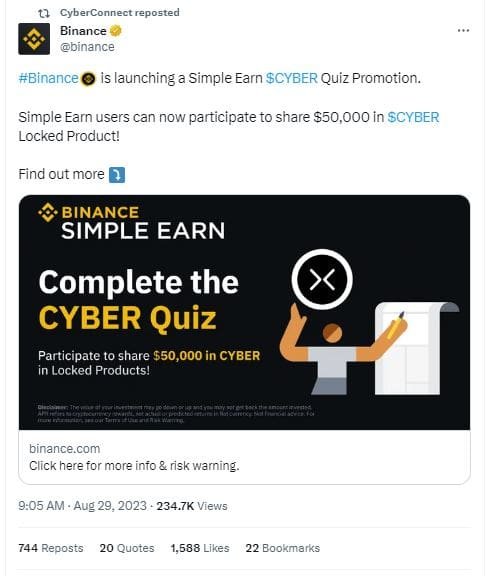 Binance Cyber Quiz 