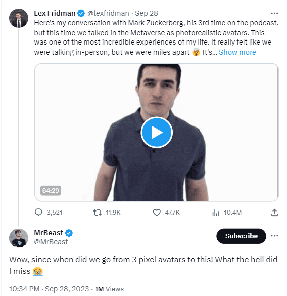 Lex Fridman Interviewed Mark Zuckerberg On The Metaverse. During the interview, the duo used Meta's developing "codec avatars"