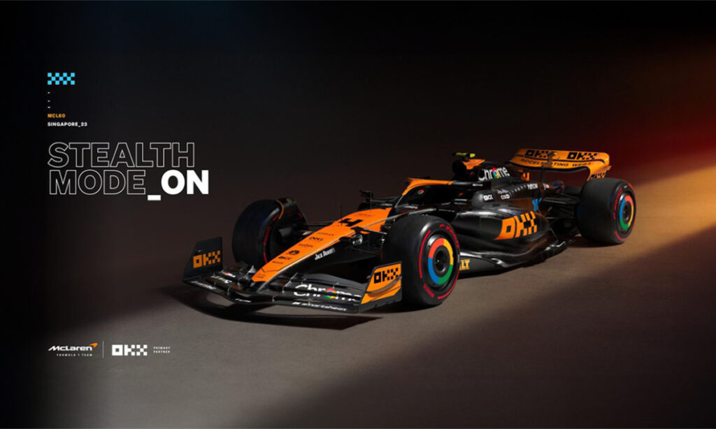 , OKX Switch McLaren MCL60 Race Car To Stealth Mode For The Singapore Grand Prix