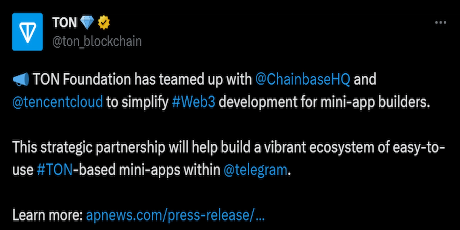 Toncoin has formed partnerships to expand its ecosystem