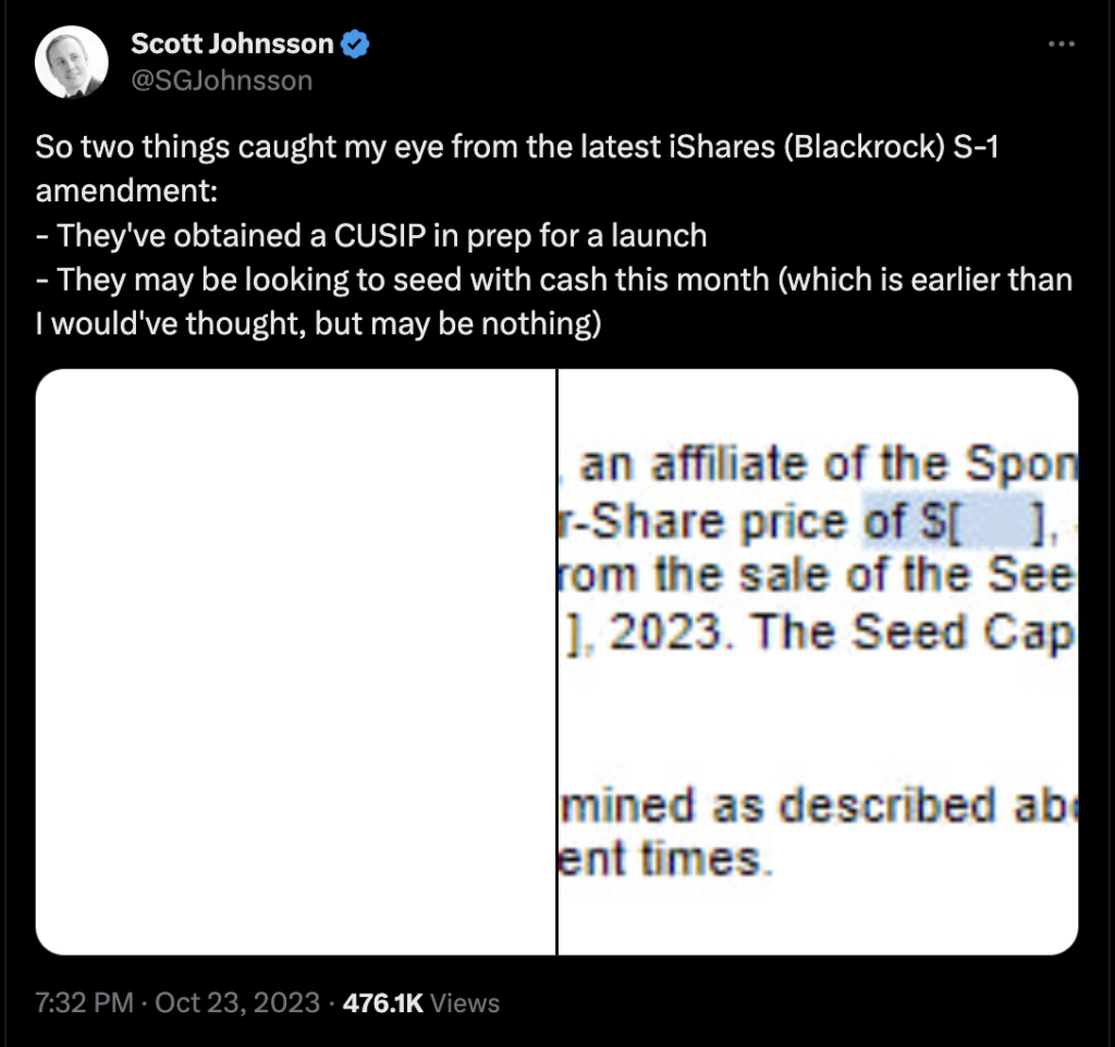 Spot Bitcoin ETF updated filings