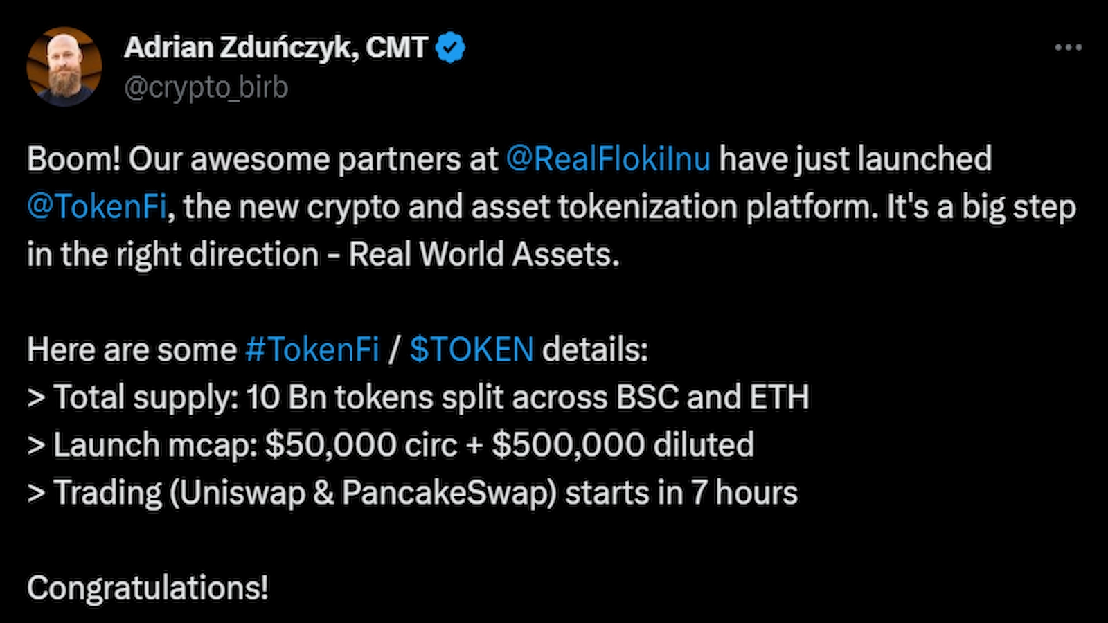 Floki Inu announced the launch of an asset tokenization platform.