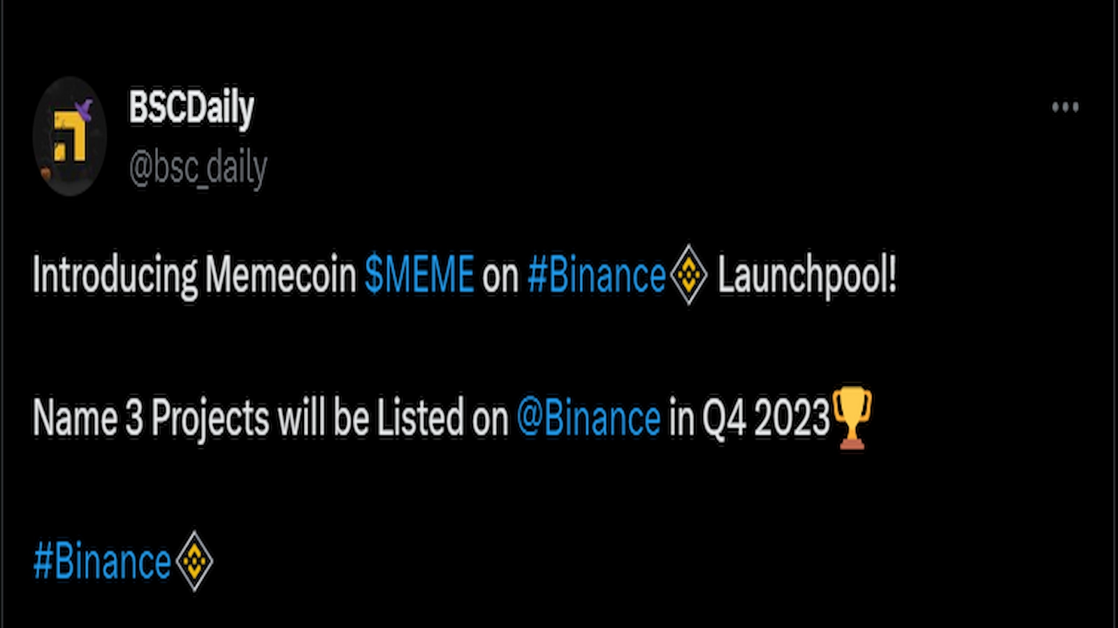 Binance launched Memecoin through its launchpool platform