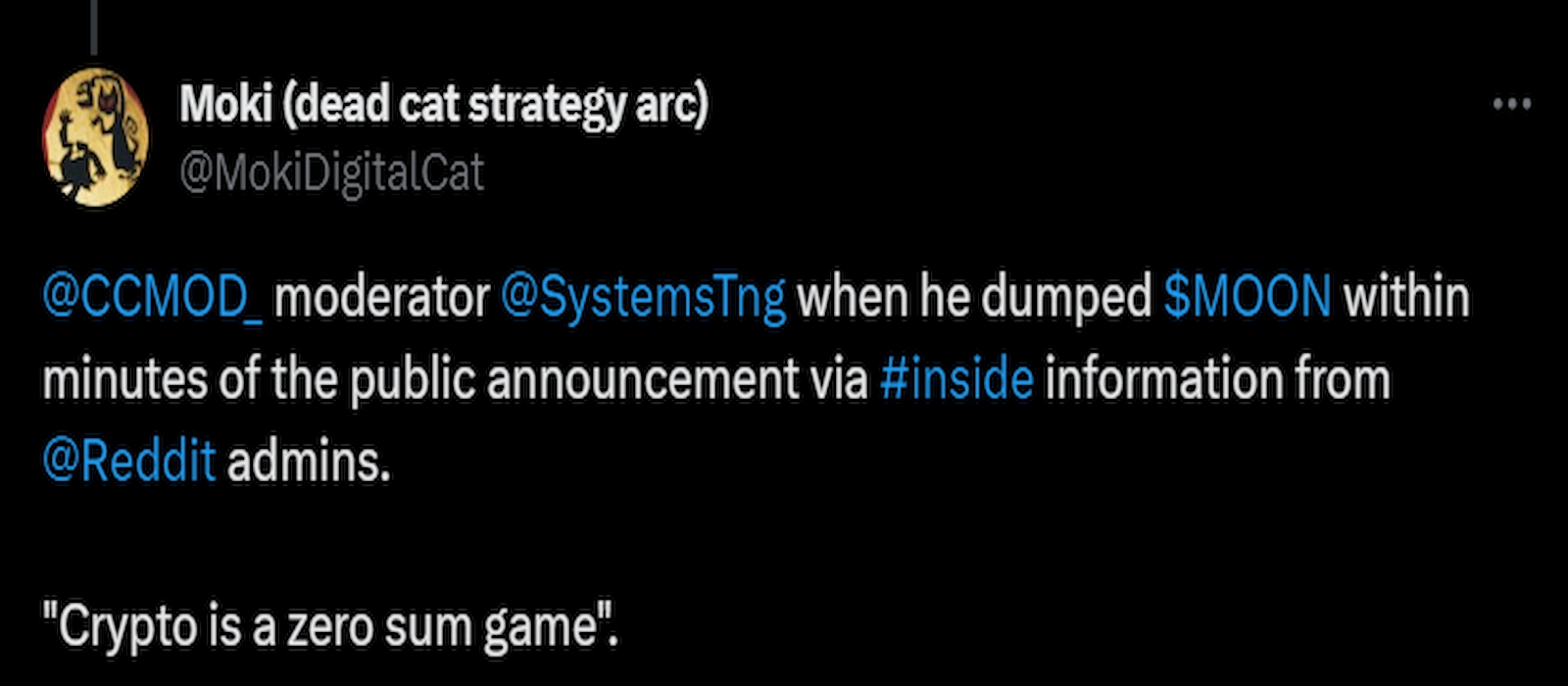 Reddit moderator TNGSystems made a controversial statement.