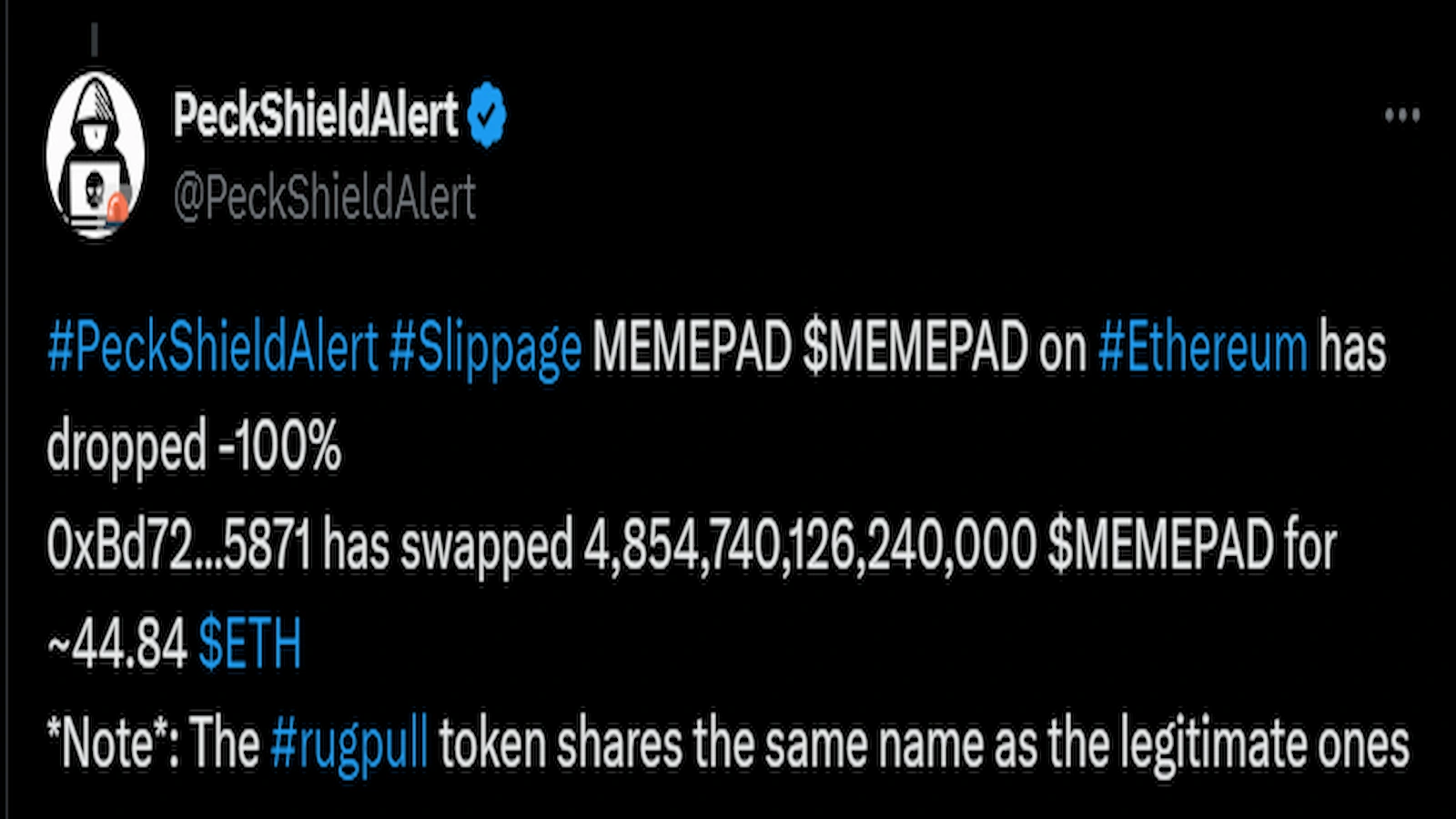 PeckShield shared details of multiple rug pulls leading up to Halloween.