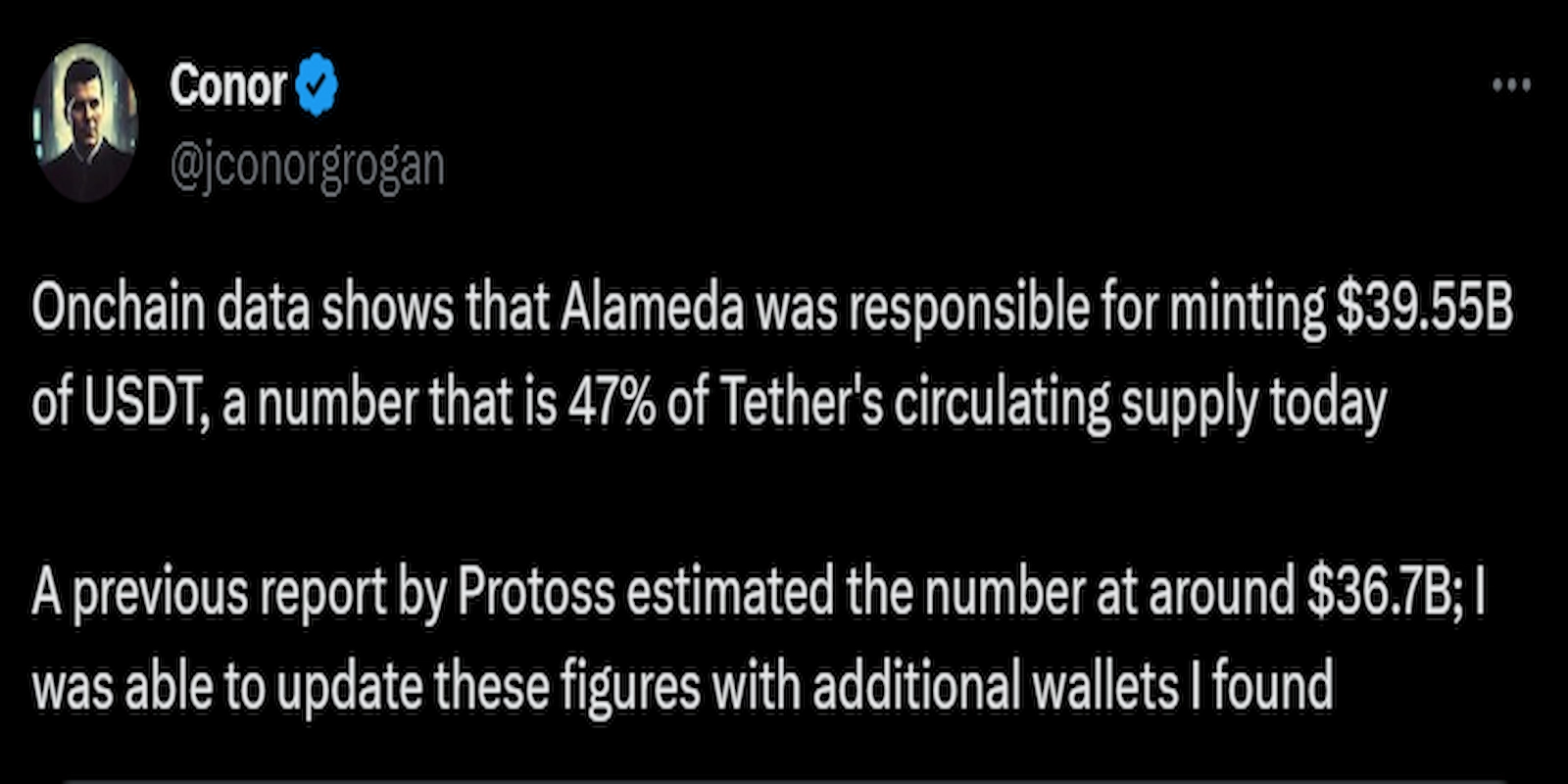 Alameda Research minted nearly $40 billion of USDT.