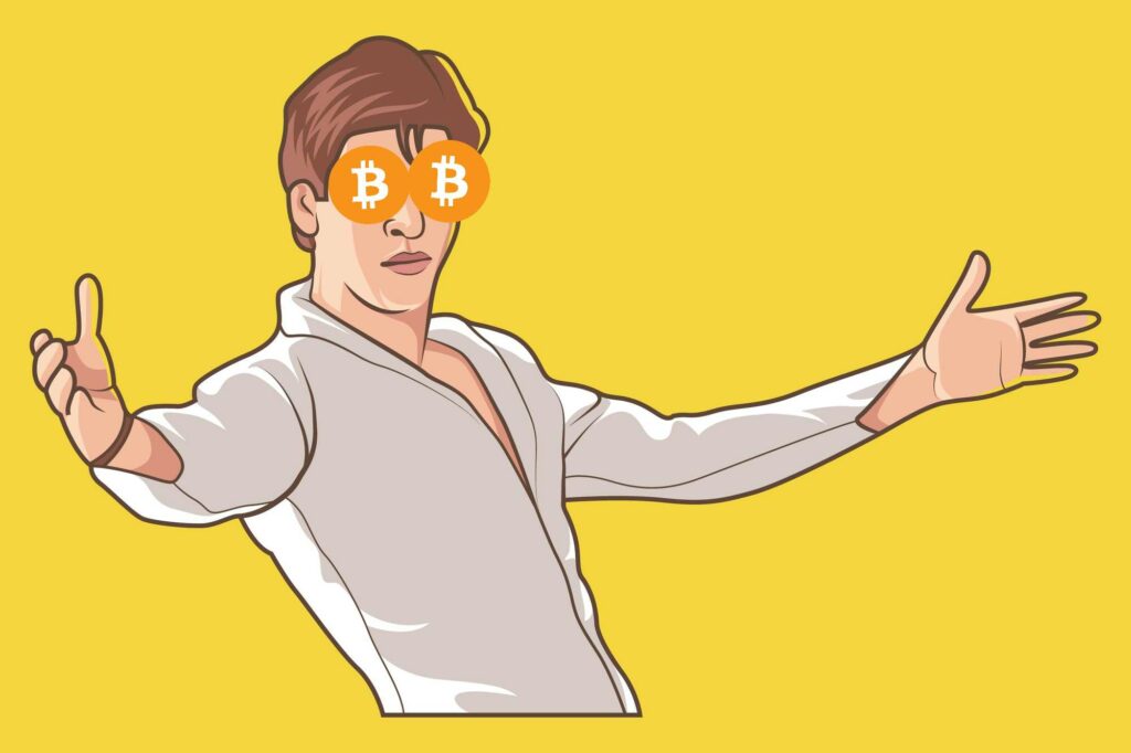 Bitcoin eyed superstar doing his signature pose