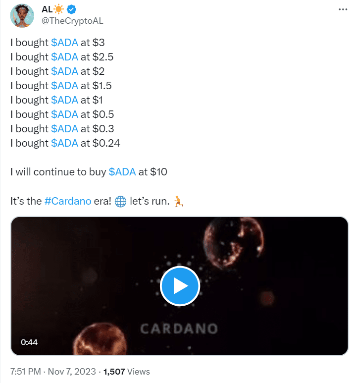 After the recent Cardano (ADA) price rally, some investors believe it can reach $500 as Cardano battles serious criticism