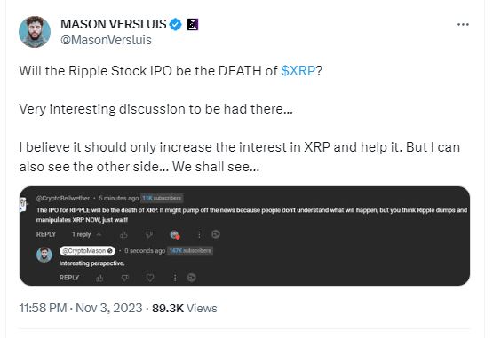 Discussions around the possible Ripple IPO