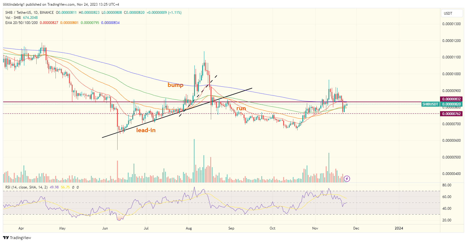 SHIB daily price chart