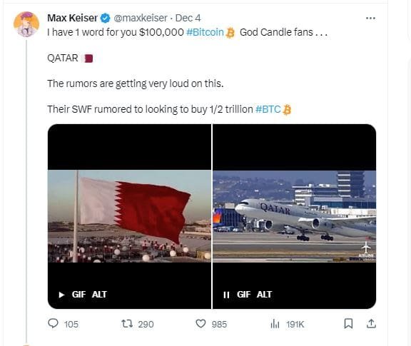 Qatar to buy $500B Bitcoin 