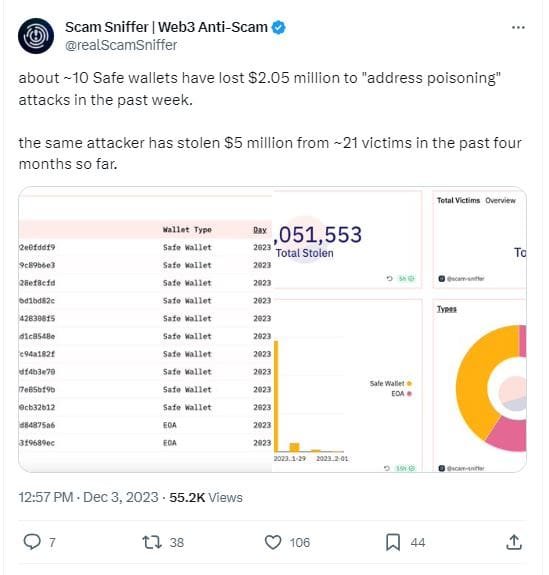 safe wallet address poisoning