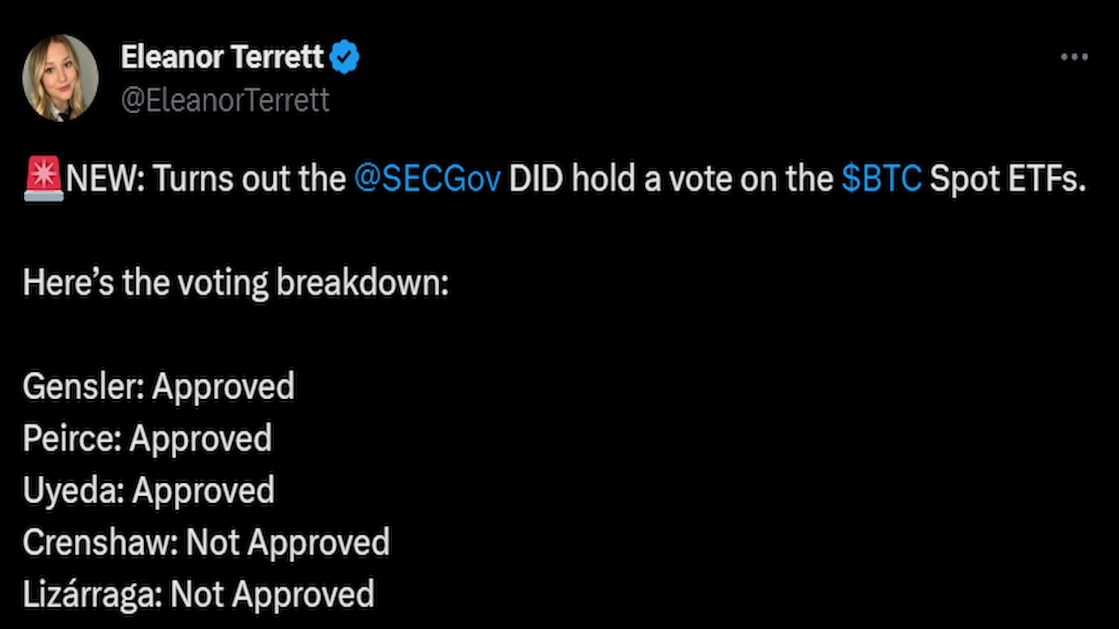 Gensler votes yes for Bitcoin spot ETF