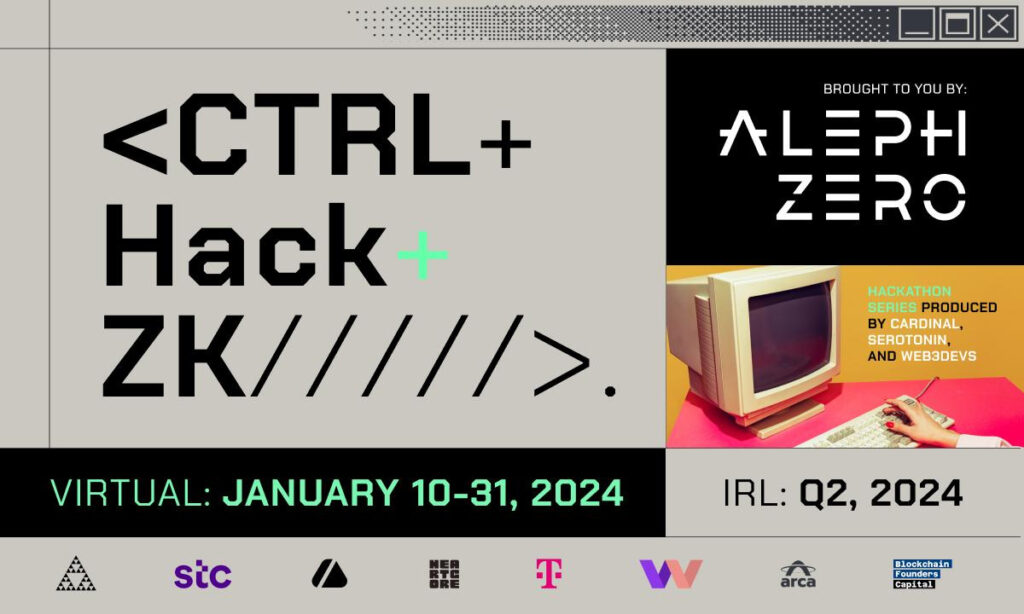 , Major Partners to Join the Upcoming Aleph Zero CTRL+Hack+ZK Hackathon