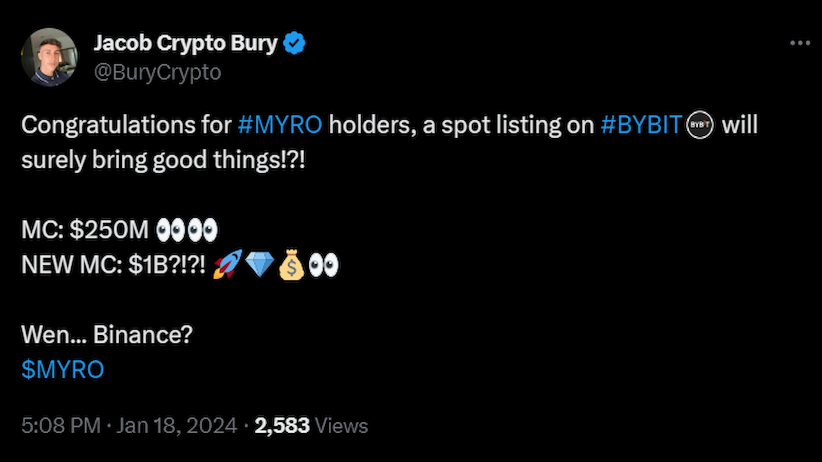 Bybit listing would help Solana-based MYRO price rally