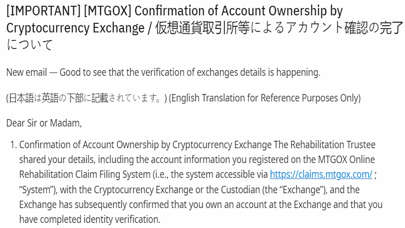 Mt. Gox repayment Bitcoin price