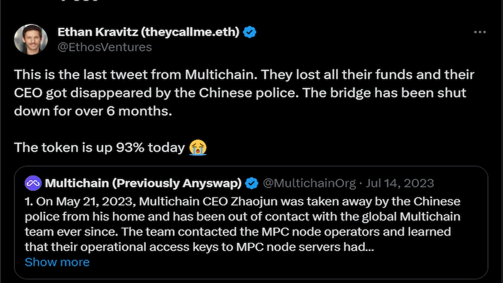 Multi price rally Multichain token