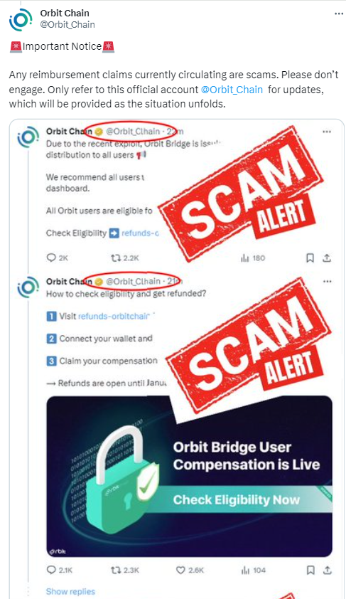  The latest Orbit Bridge hack has resulted in the exploit of $82 million. Cross-chain protocol Orbit Chain has confirmed the hack
