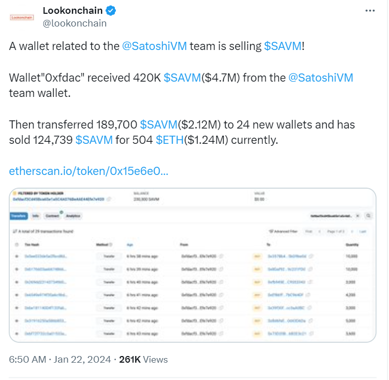  SatoshiSV scam continues to grab attention as MacnBTC and Ape Terminal exchange blows. SAVAM token price continues to tank. 
