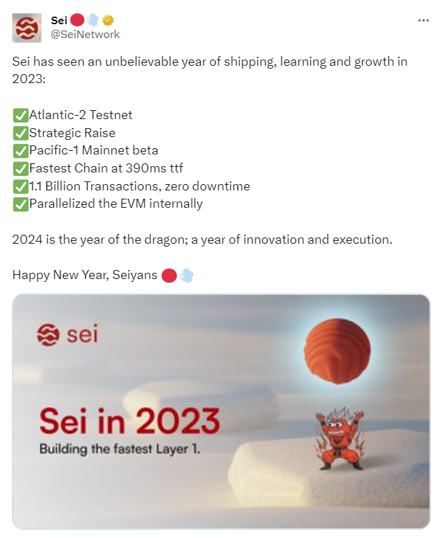 SEI price has rallied over 200% in the past month to reach a new all time high this new year. The surge can be attributed to various factors