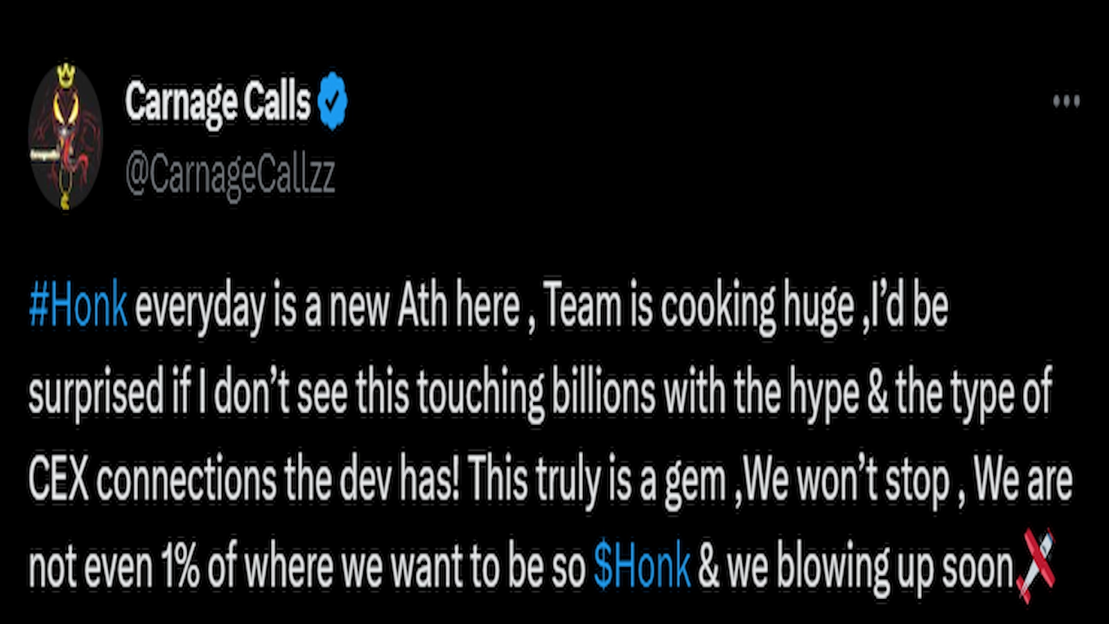 HONK price dependent on shilling