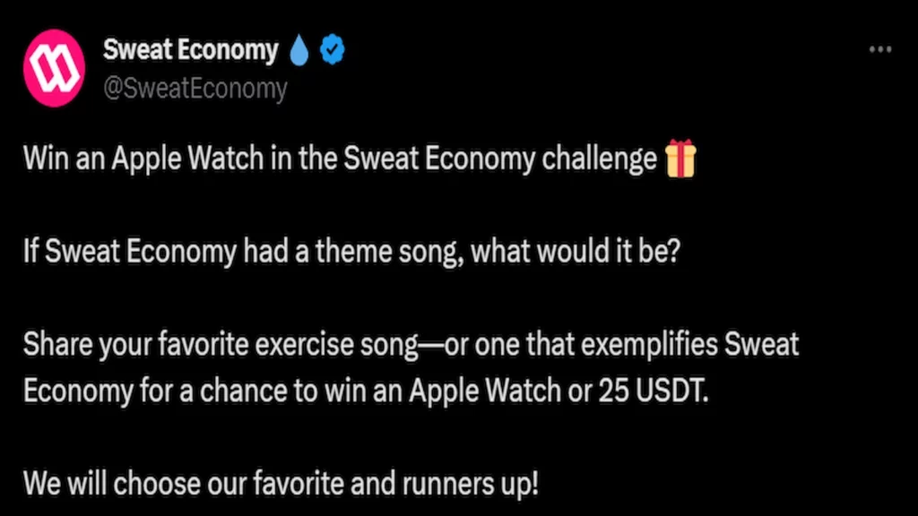 Sweat Economy shared no update about any airdrops