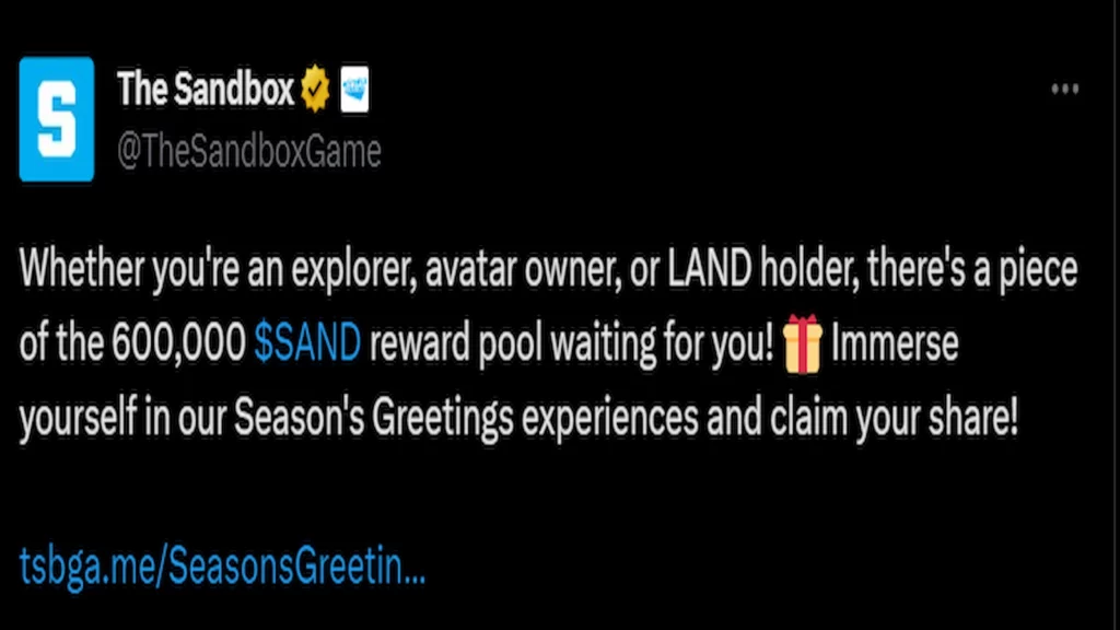 The Sandbox announced rewards and competitions