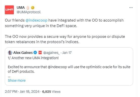 UMA Integration with Index Coop