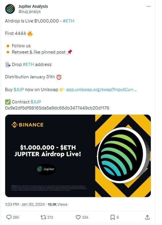 Jupiter JUP Airdrop