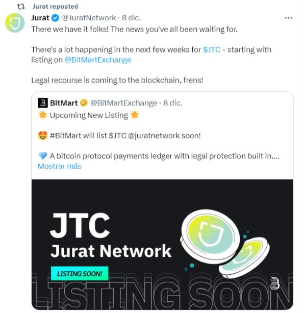 , $JTC Network, a New Layer 1 Blockchain Focused on Legal Enforcement, To List On BitMart Exchange