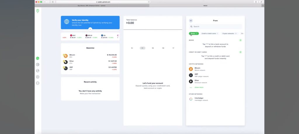 Add a Payment Method on uphold