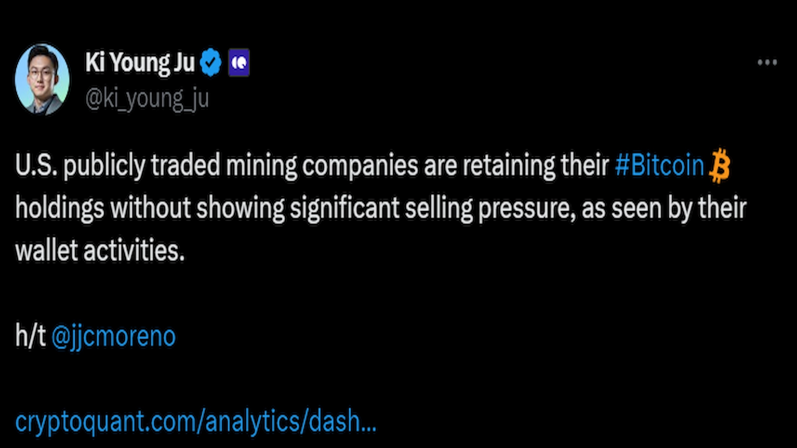 Bitcoin mining firms hodling BTC