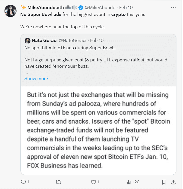 Jack Dorsey, co-founder and former CEO of Twitter wore a SATOSHI T-Shirt while attending the Super Bowl 2024 angering Craig Wright fans.