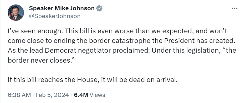 US Presidential Candidates have slammed the new Bipartisan National Security Agreement, aka the Border Bill. 