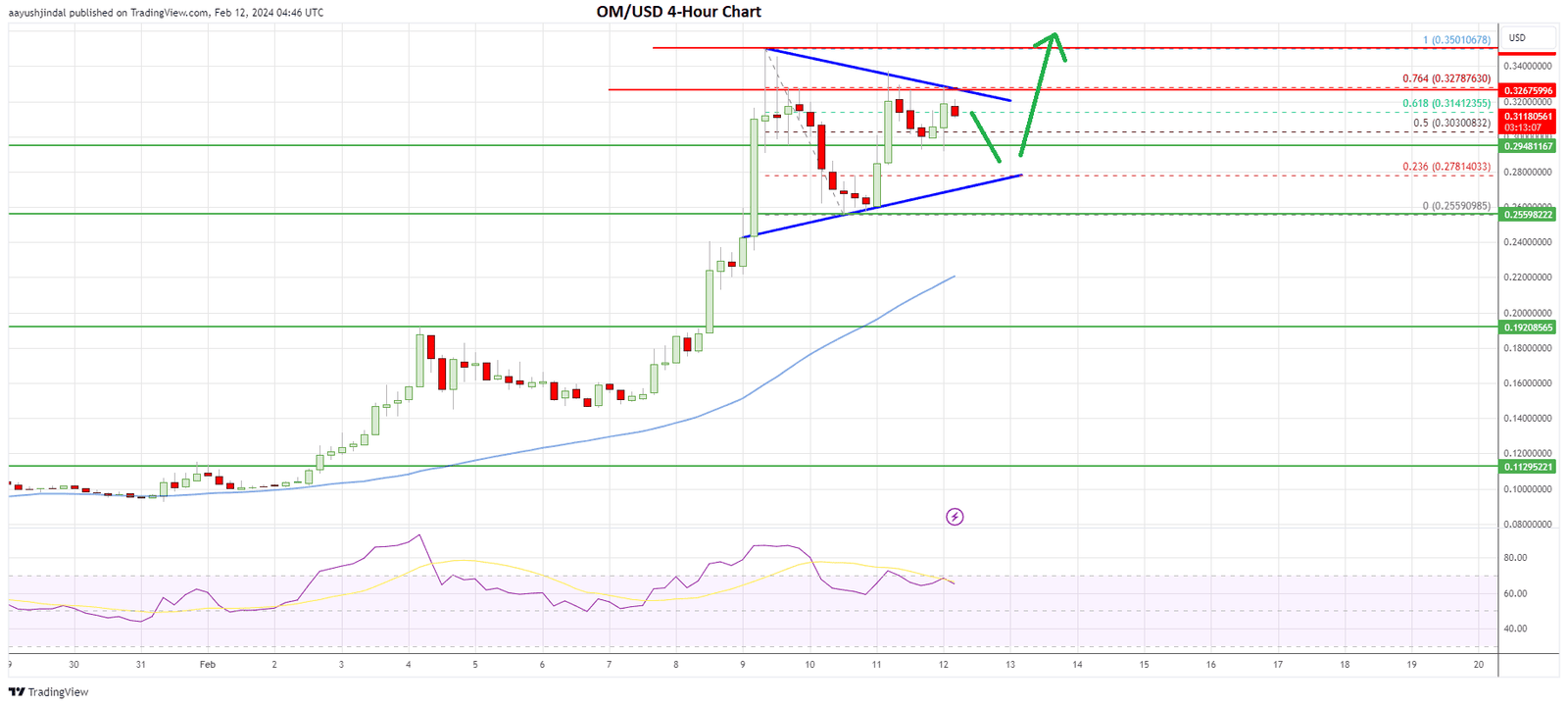 Mantra price 4-hour chart | Source: OM/USD on TradingView.com