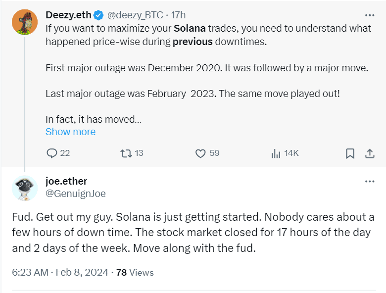 Solana (SOL) price is back above the $100 mark, outperforming market leader Bitcoin (BTC) despite the recent network outage.