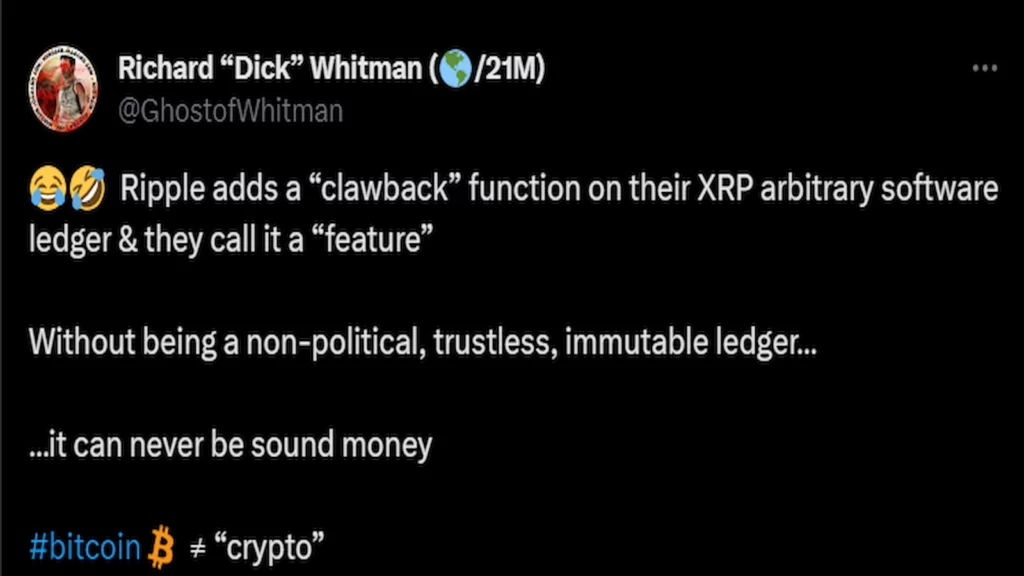 XRP Clawback Feature Ripple