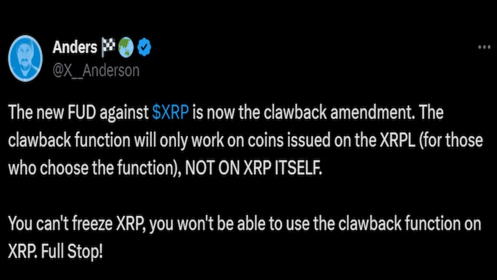 XRP Clawback feature Ripple