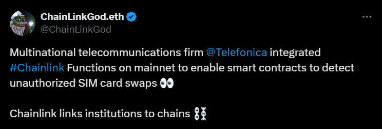 Chainlink partnership with Telefónica